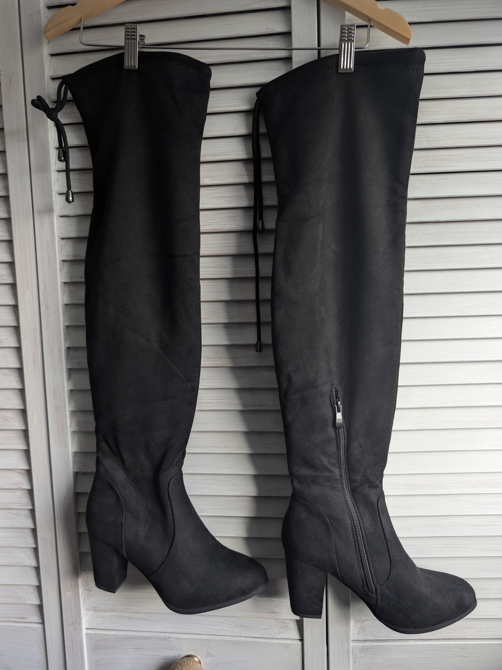 Ina Black Over-the-Knee Block Heel Boots